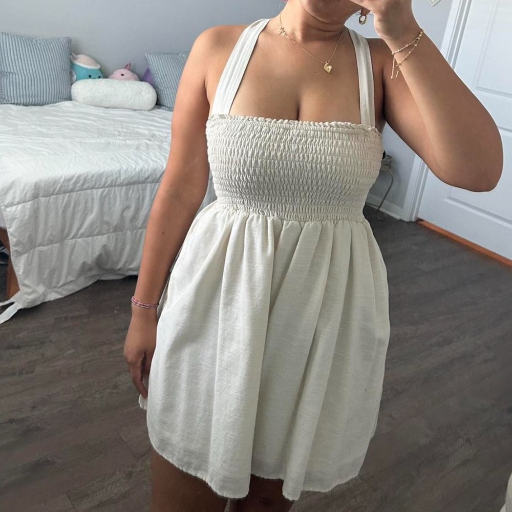 American Eagle Outfitters Cream Mini Dress
